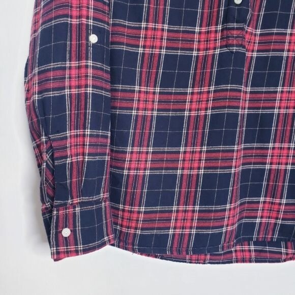 Tommy Hilfiger Red & Black Plaid Flannel Convertible Top Women's Size Medium - Picture 4 of 8